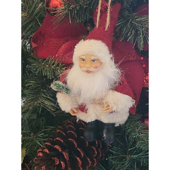 Old World Christmas Santa Claus Fur Coats Standing Ornament 5" Tall Plastic - Picture 6 of 11